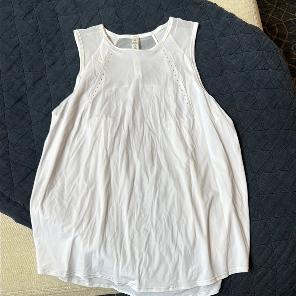 Lululemon Athletica White Sleeveless Relaxed Tank Top